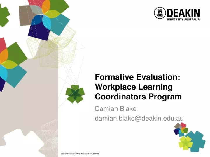formative evaluation workplace learning coordinators program