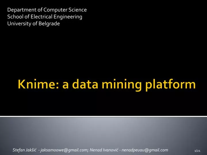 knime a data mining platform