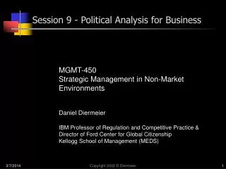 Session 9 - Political Analysis for Business