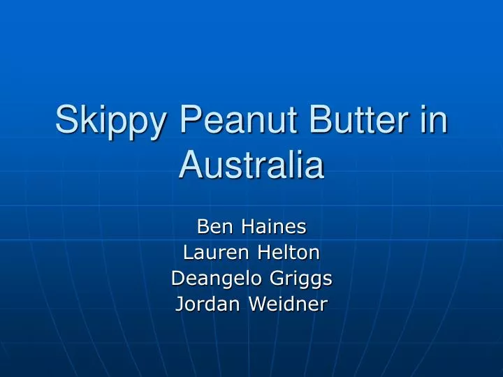 skippy peanut butter in australia
