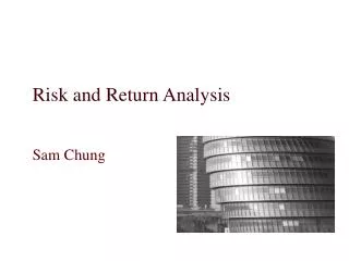 Risk and Return Analysis