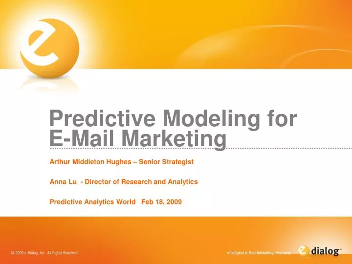 predictive modeling for e mail marketing