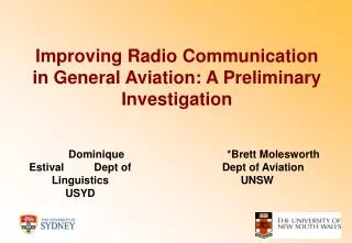 Improving Radio Communication in General Aviation: A Preliminary Investigation