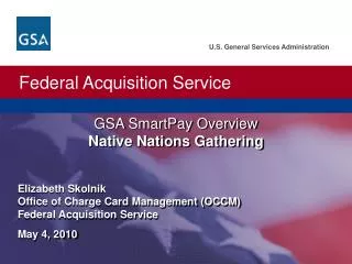 GSA SmartPay Overview Native Nations Gathering