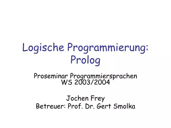 logische programmierung prolog