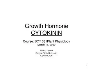 Growth Hormone CYTOKININ