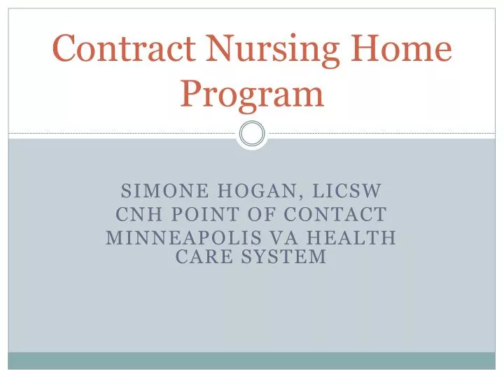 contract nursing home program