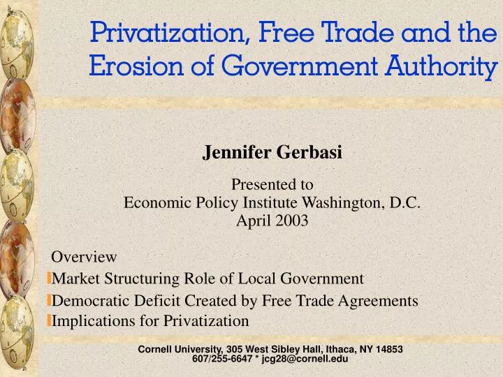 privatization free trade and the erosion of government authority