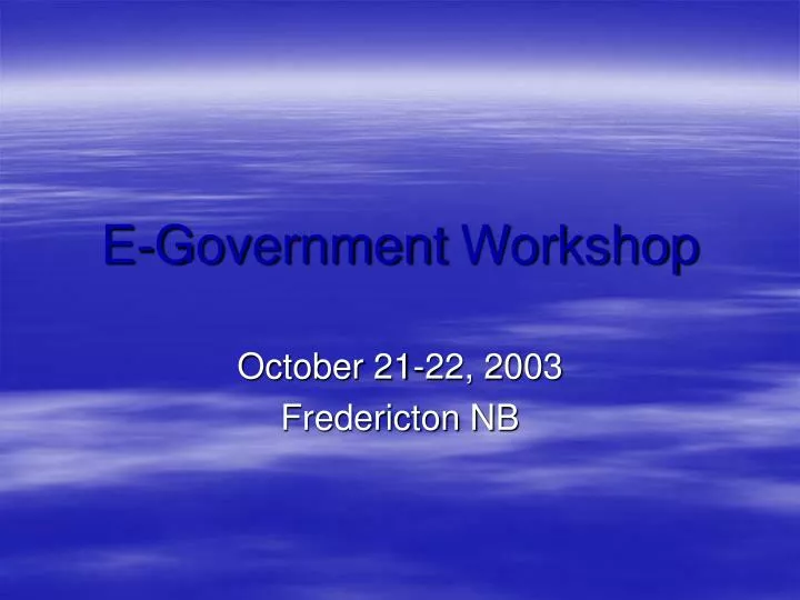e government workshop