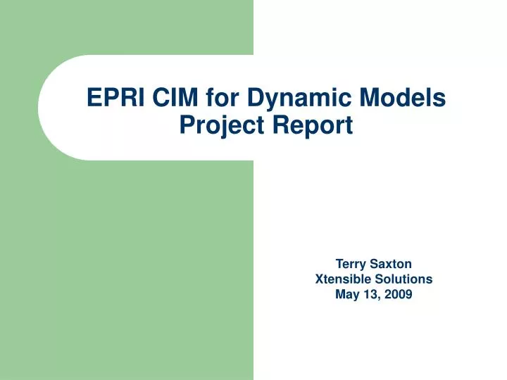 epri cim for dynamic models project report