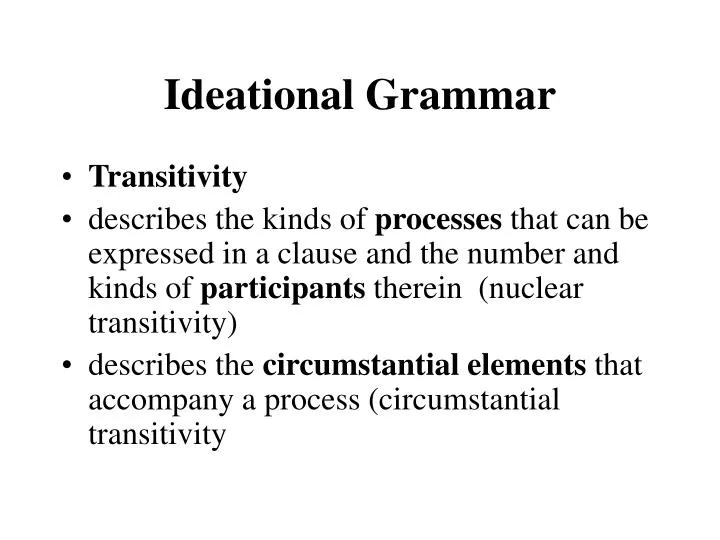ideational grammar