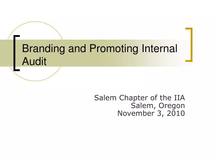 branding and promoting internal audit