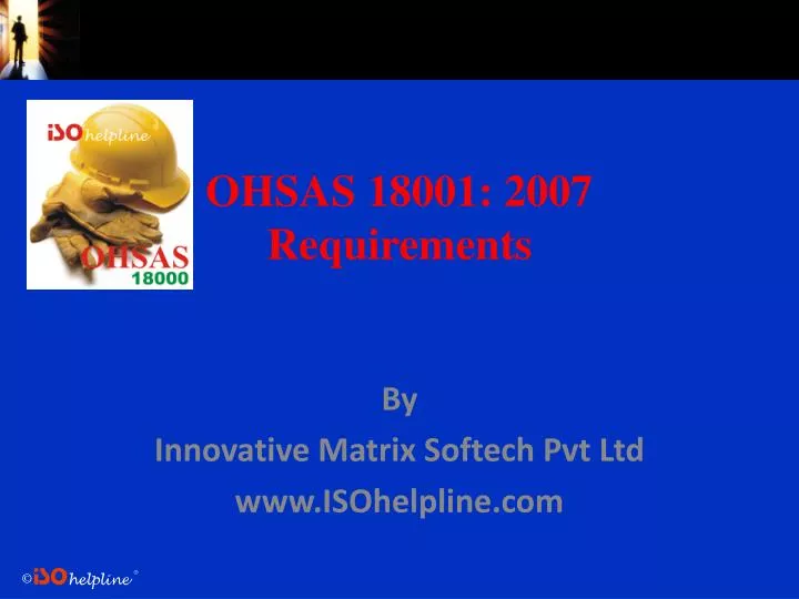 ohsas 18001 2007 requirements