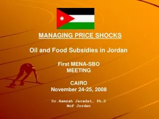 MANAGING PRICE SHOCKS Oil and Food Subsidies in Jordan