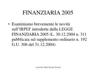 FINANZIARIA 2005