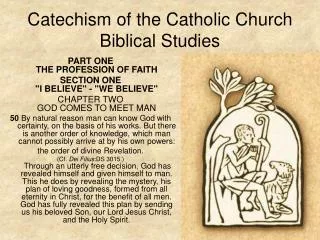 Catechism of the Catholic Church Biblical Studies