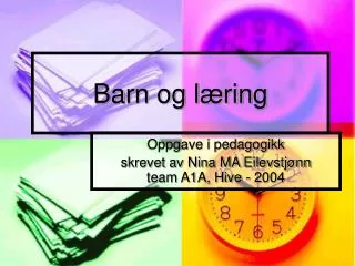 Barn og læring