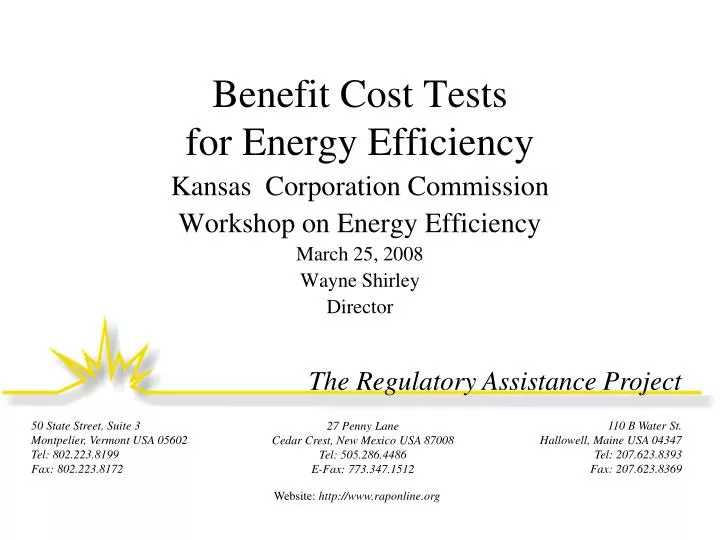 benefit cost tests for energy efficiency