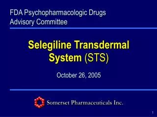 Selegiline Transdermal System (STS)