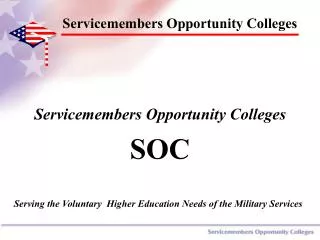 Servicemembers Opportunity Colleges SOC