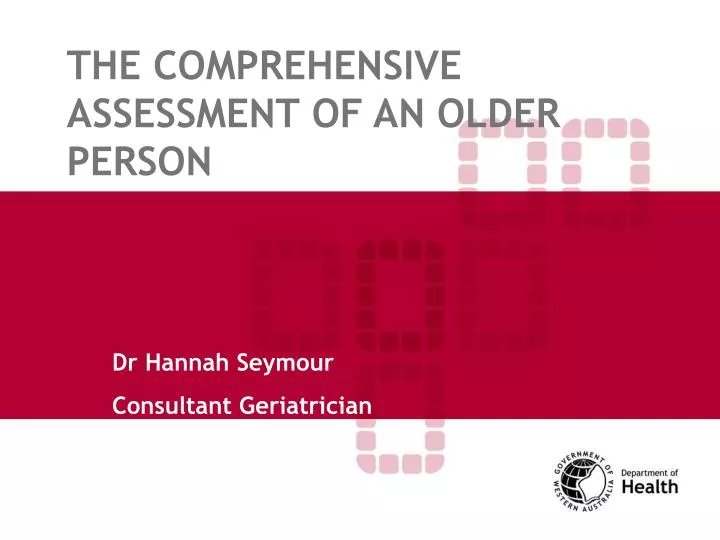 the comprehensive assessment of an older person