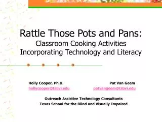 Rattle Those Pots and Pans: Classroom Cooking Activities Incorporating Technology and Literacy