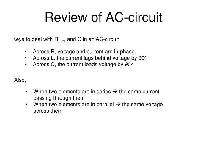 review of ac circuit