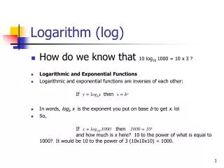 Logarithm (log)