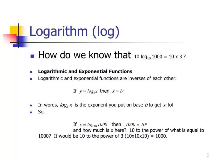 logarithm log
