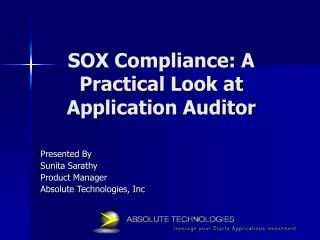 SOX Compliance: A Practical Look at Application Auditor
