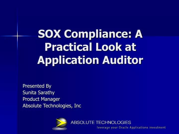 sox compliance a practical look at application auditor