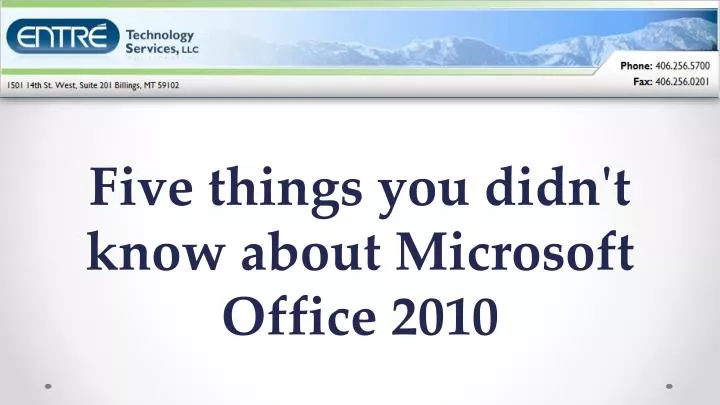 five things you didn t know about microsoft office 2010