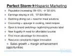 Perfect Storm  Hispanic Marketing
