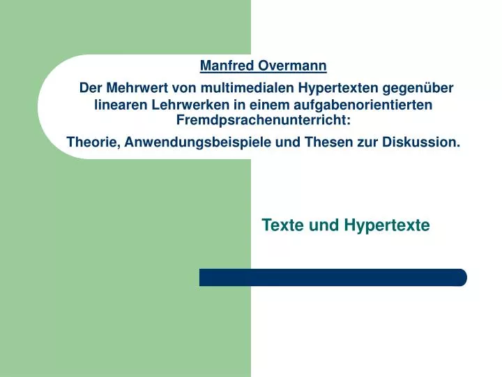 texte und hypertexte