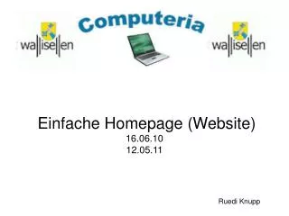 Einfache Homepage (Website) 16.06.10 12.05.11