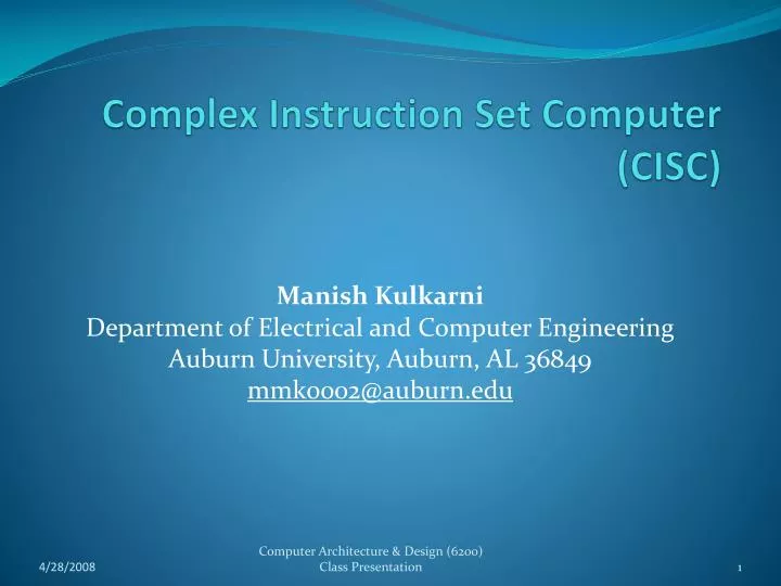 complex instruction set computer cisc