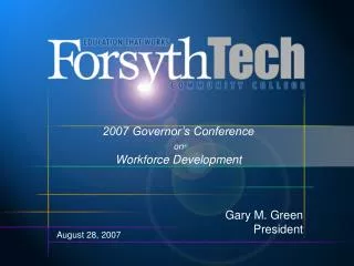 2007 Governor’s Conference on Workforce Development