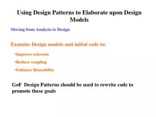 Using Design Patterns to Elaborate upon Design Models