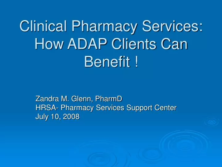 clinical pharmacy services how adap clients can benefit