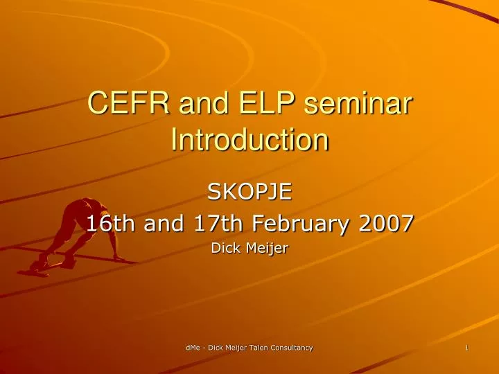 cefr and elp seminar introduction