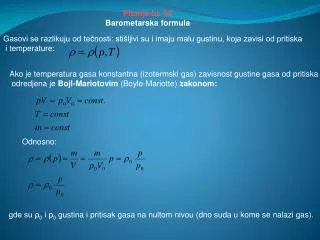 Pitanje br. 5 2 Barometarska formula