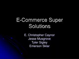 E-Commerce Super Solutions