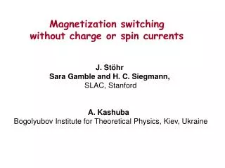 Magnetization switching without charge or spin currents