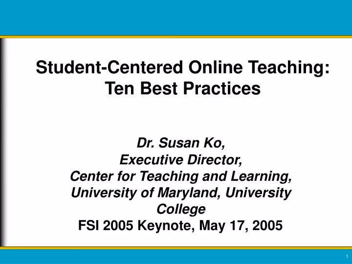 student centered online teaching ten best practices