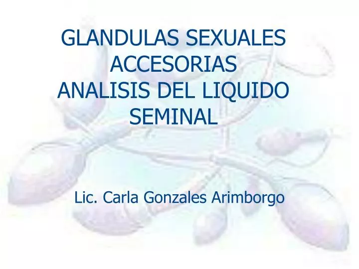 glandulas sexuales accesorias analisis del liquido seminal