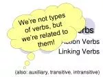 Verbs, Verbs, Verbs - slide 1