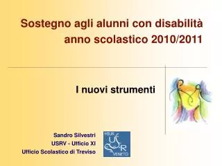 Sostegno agli alunni con disabilità anno scolastico 2010/2011
