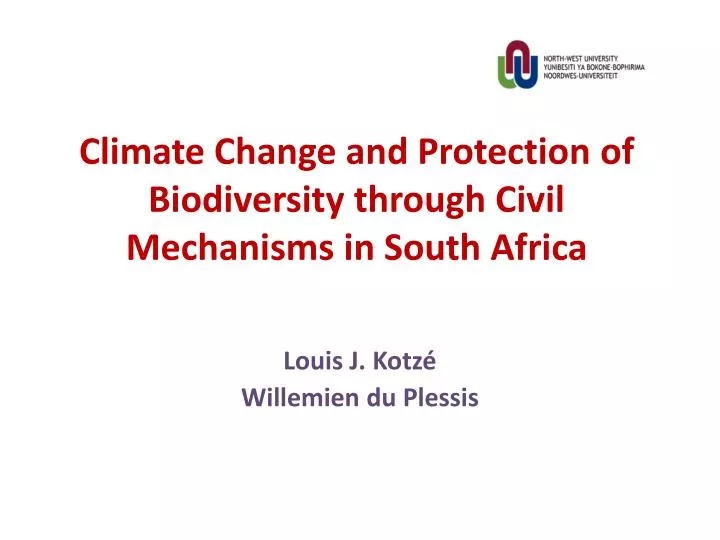 climate change and protection of biodiversity through civil mechanisms in south africa