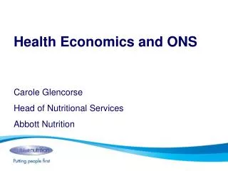 Health Economics and ONS