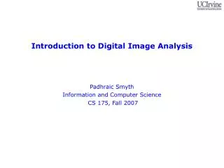 Introduction to Digital Image Analysis